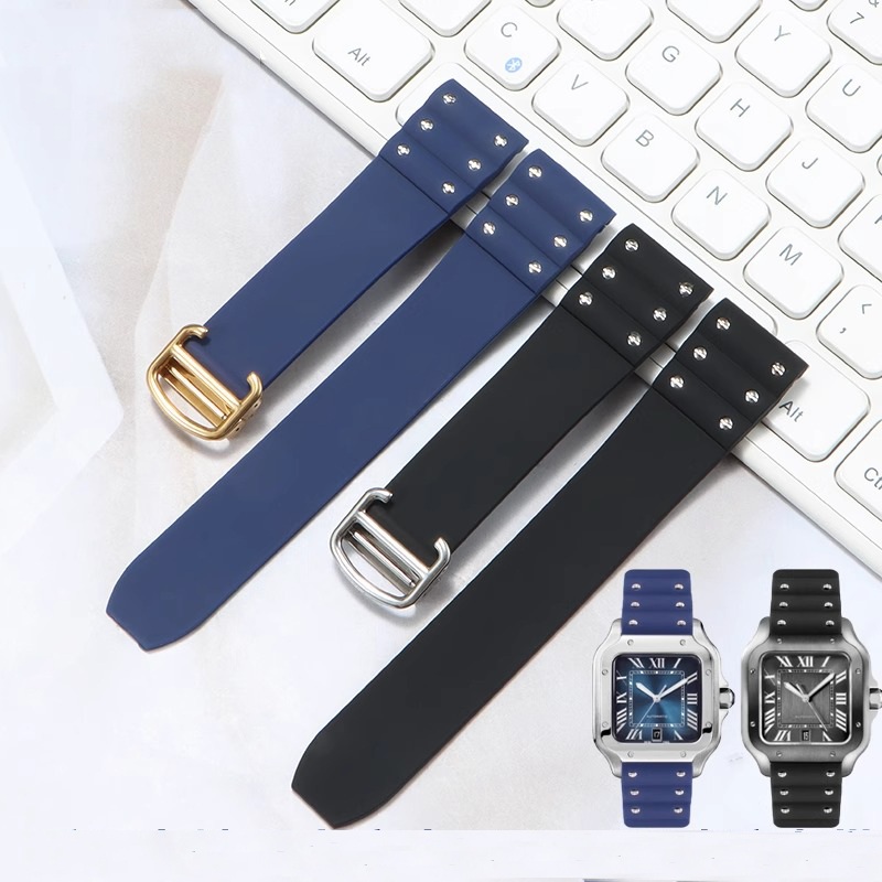 Cartier Watch Santos - حزام ساعة كارتييه سانتوس من السيليكون