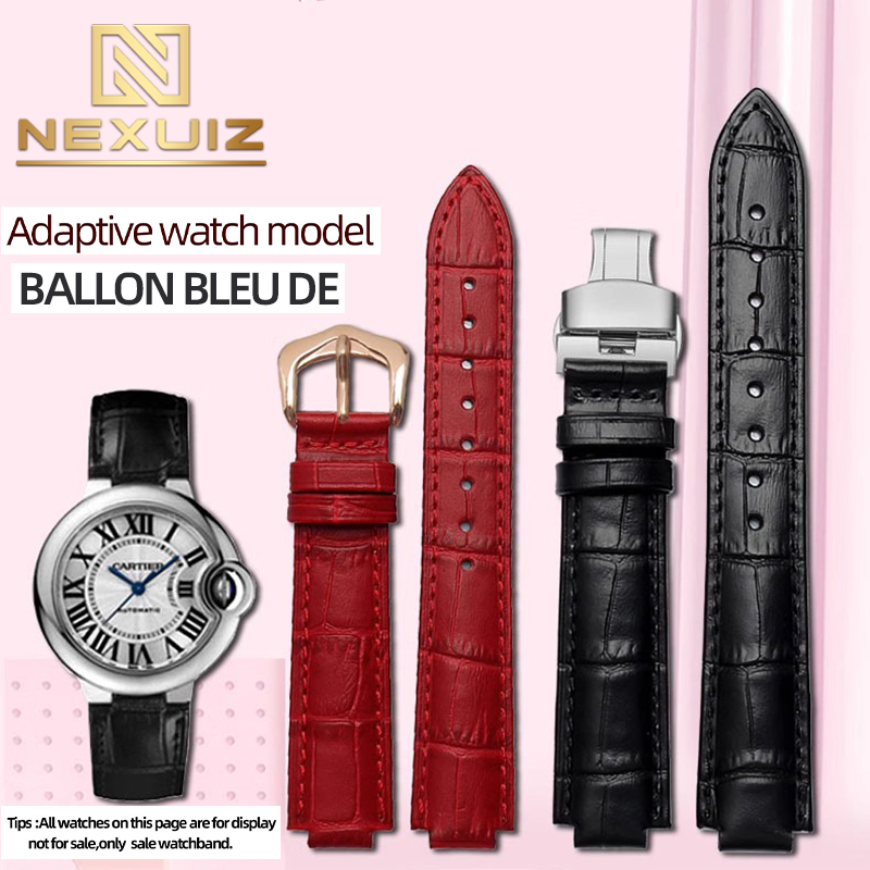 Cartier Watch Ballon Bleu - سوار ساعة جلد للرجال والنساء ،