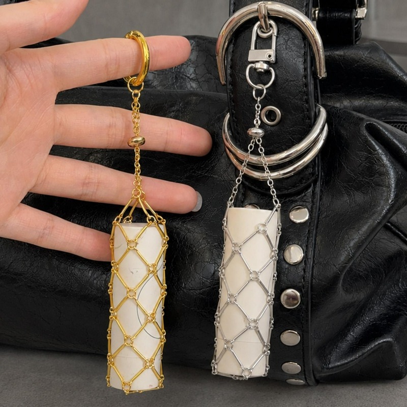 Mesh Strap Metal - حقيبة شبكية معدنية محمولة للنساء، خفيفة