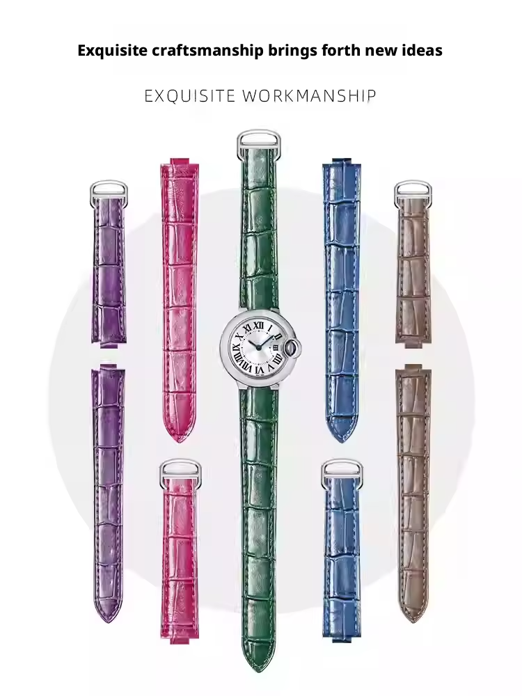 Cartier Watch Ballon Bleu - حزام ساعة جلدي لساعة كارتييه بالون