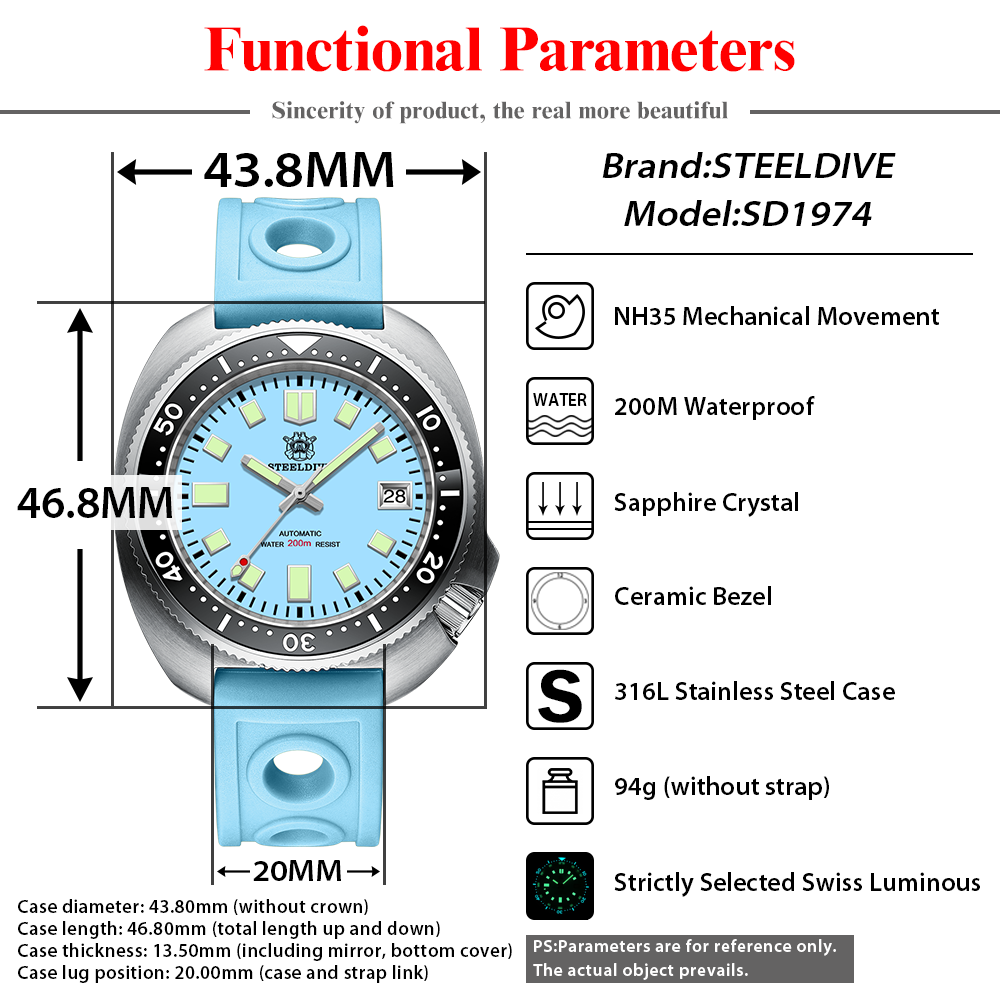 ساعة STEELDIVE SD1974 جديدة 43 - مراجعة Seiko Watch Prospex وسعره