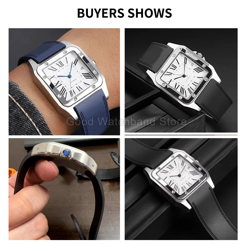 حزام ساعة مطاطي عالي الجودة با - مراجعة Cartier Watch Santos وسعره