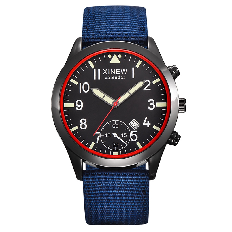 2020 XINEW ساعات الرجال موضة ت - مراجعة Canvas Strap Watch وسعره
