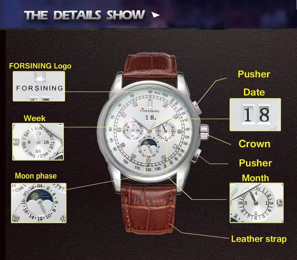 FORSINING طبق الاصل متعددة الو - مراجعة Patek Philippe Watch Nautilus وسعره