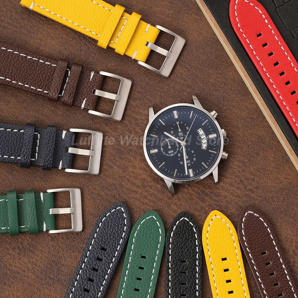 حزام ساعة ذو وجهين بنسيج ليتشي - مراجعة Leather Strap Quick Release وسعره