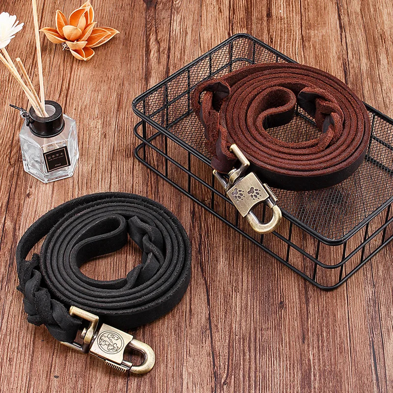 مقود كلب من الجلد الطبيعي - سل - مراجعة Leather Strap Quick Release وسعره