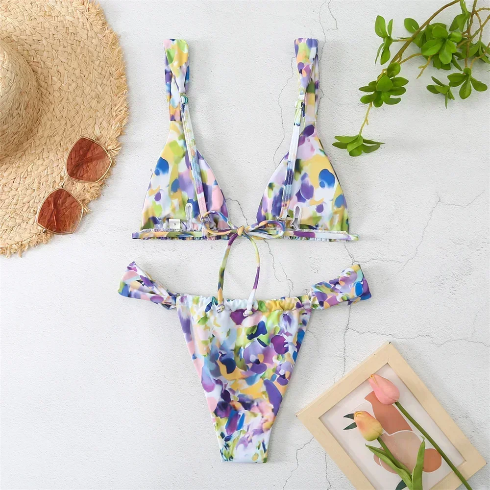 بيكيني نسائي مطبوع كلاسيكي ، أ - مراجعة Tropic Strap Vintage وسعره