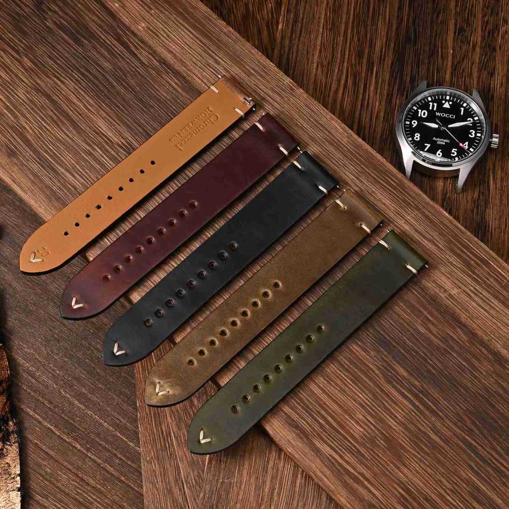 أحزمة ساعة من الجلد الشمعي من  - مراجعة Leather Strap Quick Release وسعره